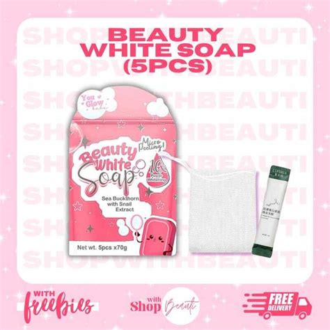 BEAUTY WHITE SOAP BY YOU GLOW BABE WITH FREE MESHNET SLEEPING MASK