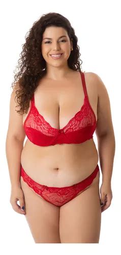 Conjunto Lingerie Plus Size Sexy Renda Sem Bojo Analice Parcelamento