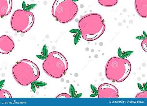 Apple Seamless Pattern Vector Illustration Stock Vector Illustration