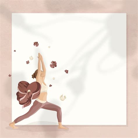 Floral Yoga Pose Frame Vector Premium Vector Rawpixel