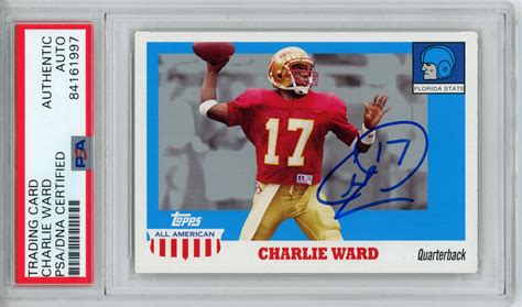 Charlie Ward Autographed Topps All American Trading Card Psa Slab