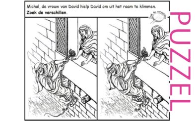 Puzzel 1 Samuel 18 19 20 Psalm 59 David Vlucht Voor Saul Michal