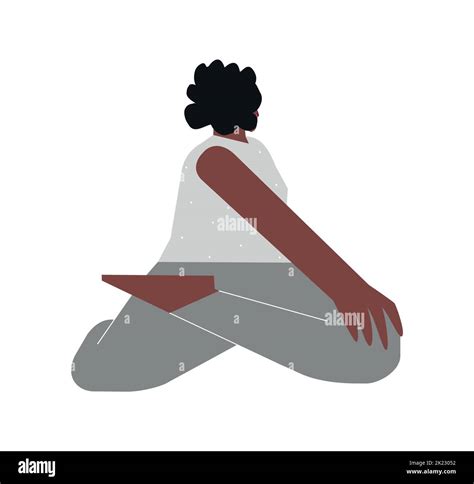 Vector Isolated Flat Concept With Female African American Character