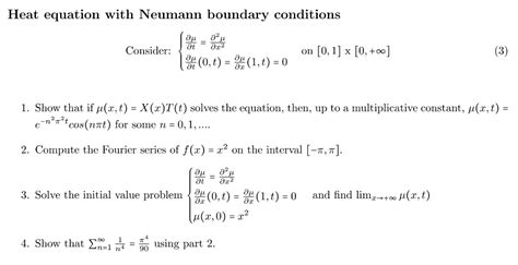 Heat equation with Neumann boundary conditions au дх2 Chegg