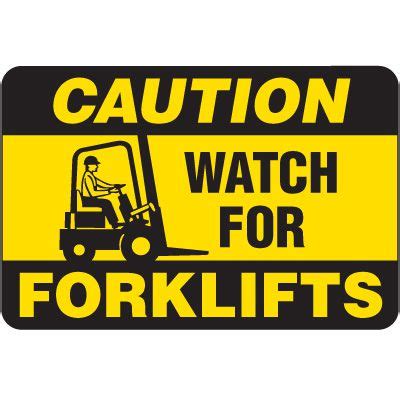 Caution Forklifts Floor Label Emedco