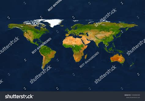 Big Size Physical World Map Illustration Stock Illustration 1394000309 ...