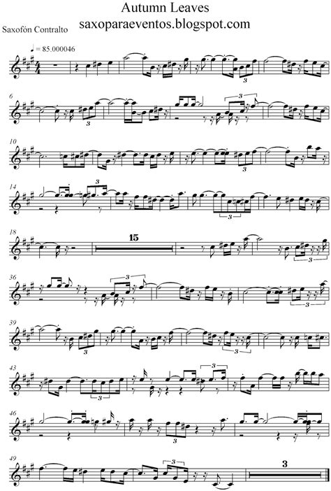 Autumn Leaves Pista Y Partitura Sheet And Track Partituras Y Pistas Para Saxo Sheet Music