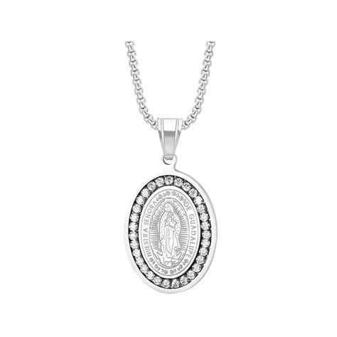 Collar De La Virgen De Guadalupe Acero Inoxidable Plata Coppel