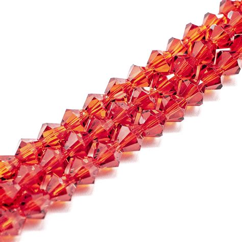 Premium Crystal 8mm Bicone Beads Red