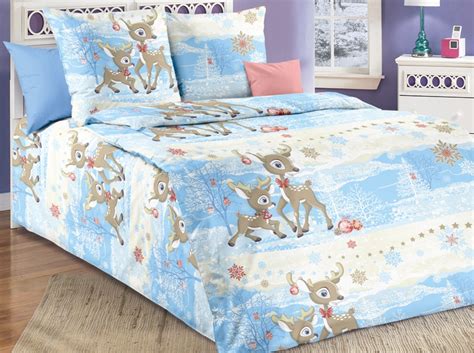 Покрывало детское стеганое бязь 110*140 "Оленята"