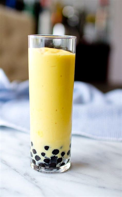 Mango Smoothie With Boba The Gourmet Gourmand Recipe Bubble Tea