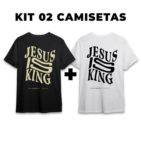 Kit Camisetas Masculinas Gospel Evang Lica Jesus Is King Do M Ao G