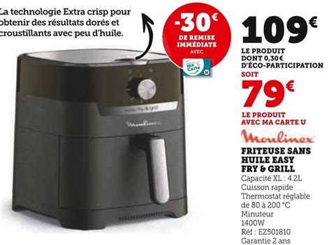 Promo Moulinex Friteuse Sans Huile Easy Fry Grill Chez Hyper U