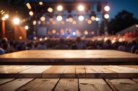 Premium Photo | Wooden board in front of a defocused outdoor rock ...