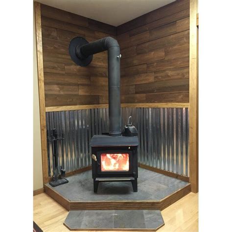 55 X 48 Solid Wood Wall Paneling Wood Burning Stove Corner Wood