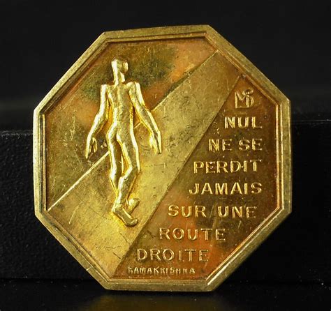 Medalla Ficha Felicitación 1970 Cf Ramakrishna Draw Se Perdido En Una