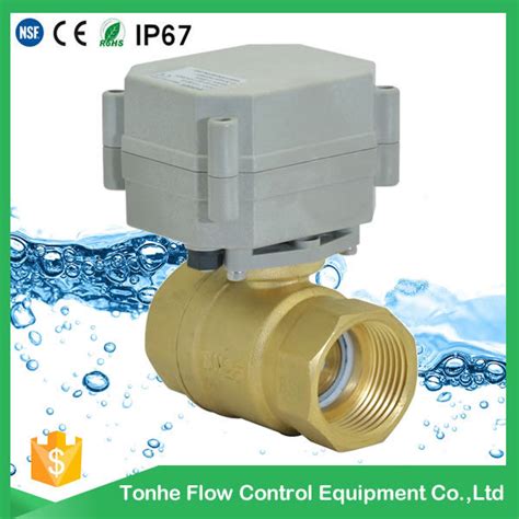 1 Inch Brass 12v 24v Electric Motor Small Ball Valve 2 Way For Smart Home Control Electric