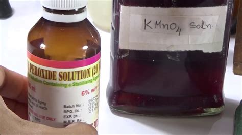 Reaction Of Potassium Permanganate And Hydrogen Peroxide Youtube