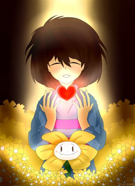 Fanart Frisk And Flowey By Vdavzs On Deviantart