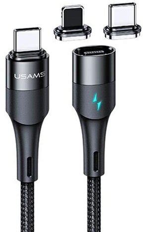 USAMS U66 SJ495USB01 1 2m Czarny Kabel USB Typ C USB Typ C Lightning