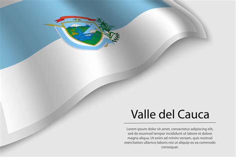 ola bandera de valle del Cauca es un región de Colombia 21798199 Vector