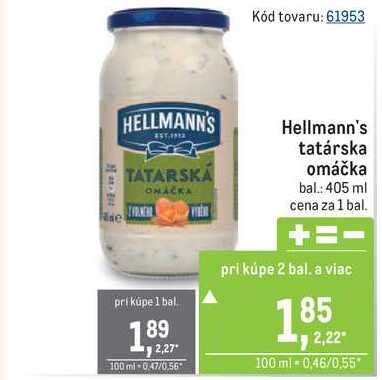 Hellmann S Tat Rska Om Ka Bal Ml V Akcii Zlacnene Sk