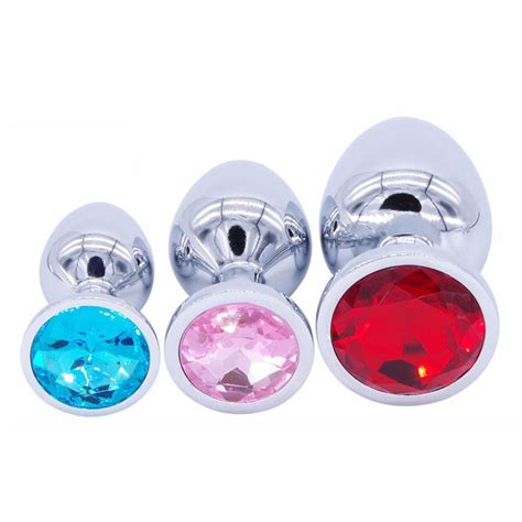 Hot Amazon Aluminum Alloy Materi Sex Toys Anul Plug Set With Crystal Jewelry For Women And Men