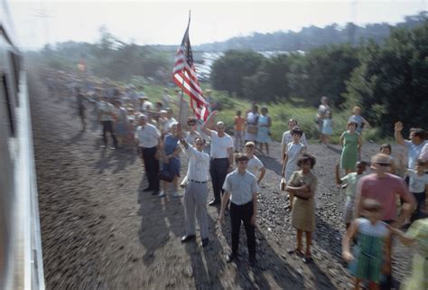 Mourners Watching Robert F Kennedys Funeral Train Pass By From New