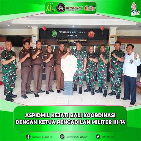 Aspidmil Kejati Bali Koordinasi Dengan Ketua Pengadilan Militer Iii