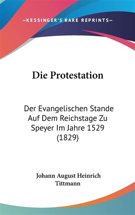 알라딘 Protestation Der Evangelischen Stande Auf Dem Reichstage Zu