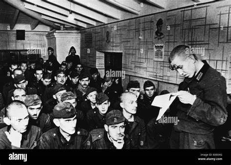 German Pows Inside Russian Camp Wwii Stock Photo Alamy