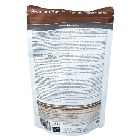 Biotona Bio Poudre De Cacao 200 G Redcare Pharmacie