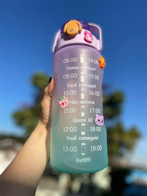 Garrafa De Agua Motivacional Para Academia 2 Litro Bottons