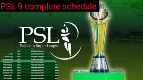 Psl Complete Schedule Announcement Dates Time Table Sports