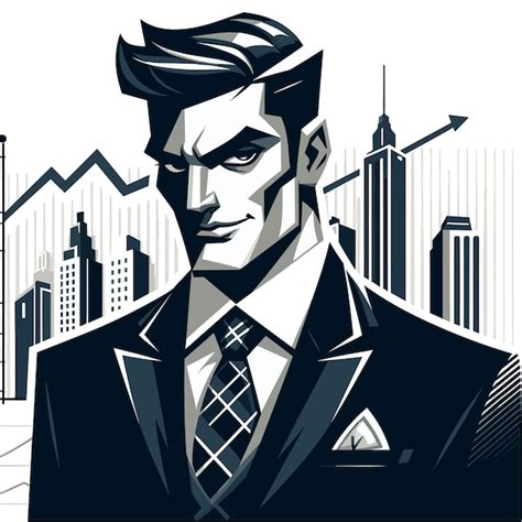 Premium Vector A Charismatic Cartoon Businessman Exuding Confidence