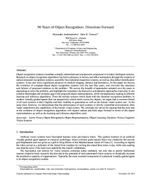 Fillable Online Cse Yorku Years Of Object Recognition Directions