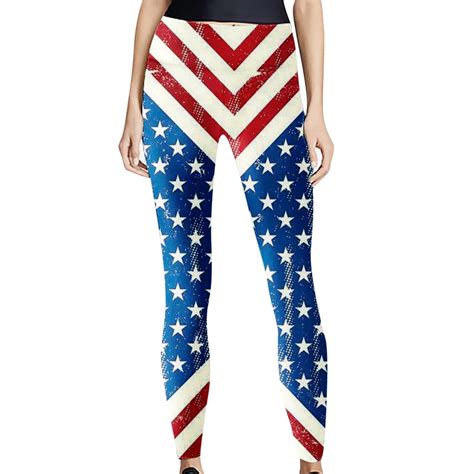 Egnmcr 4th Of July Womens Yoga Pants Fashion Independence Day Printed Elastic Joggers Pant Gym