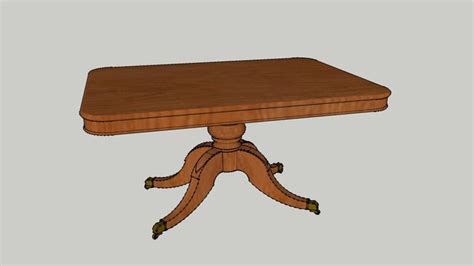 Antique Pedestal Dining Table 3d Warehouse Illustration 3dmodel