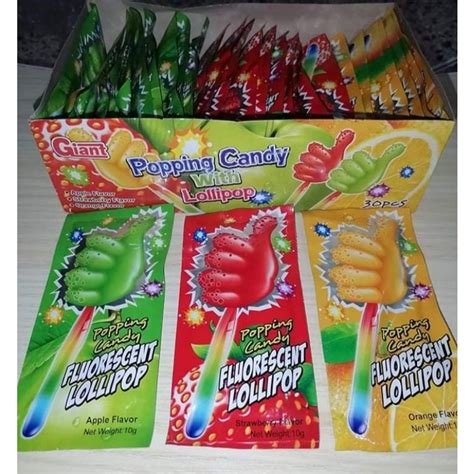 Popping Candy Fluorescent Lollipop 30pcs Shopee Philippines