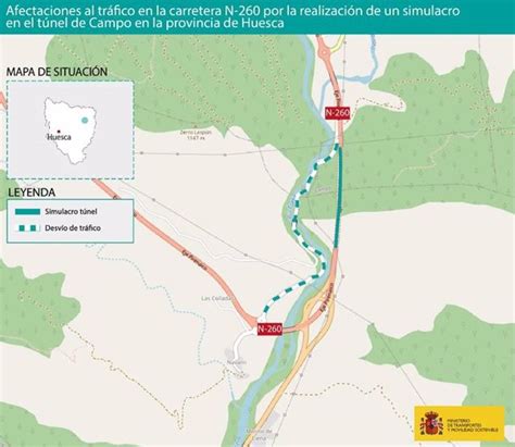 Afecciones al tráfico en la carretera N 260 por la realización de un