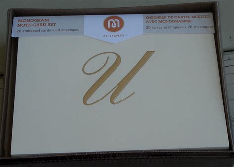 Staples Monogram Note Card Set - 20 Embossed Cards + Envelopes - VARIOUS - NEW | eBay