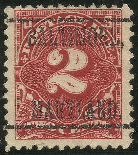 USA Postage Due 2 Cents RED PRECANCELED BALTIMORE MARYLAND MINT NO