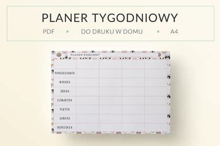 Planer Tygodniowy Do Druku Pdf Ogarniamsie Pl