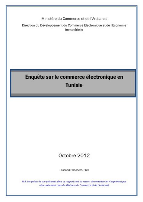 PDF Enquête Sur Le Comportement Du Consommateur Tunisien Sur Internet