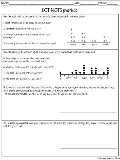 Worksheets On Dot Plots