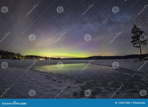 Northern Light - Aurora Borealis in Sweden Stock Photo - Image of ...