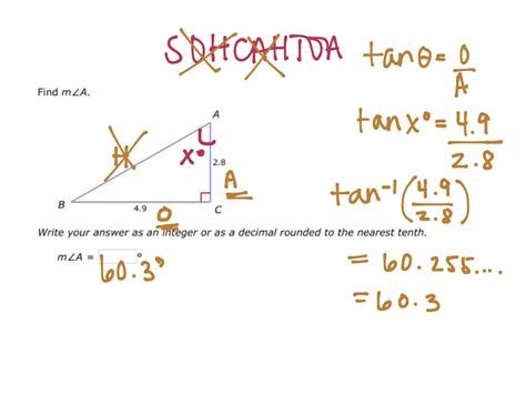 Trig Ratios Finding Angle Measures Math Trigonometry Showme