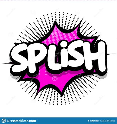 Splish Comic Book Explosion Bubble Vector Illustration Stock Vector