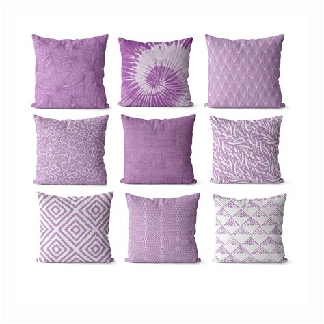 Purple Pillow Covers Light Purple Lilac Decorative Pillow Covers Tie