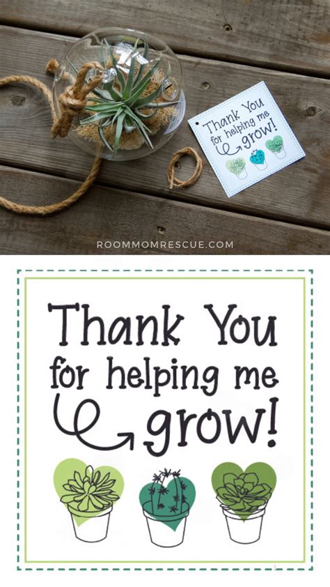 Thank You For Helping Me Grow Teacher Appreciation FREE Printable